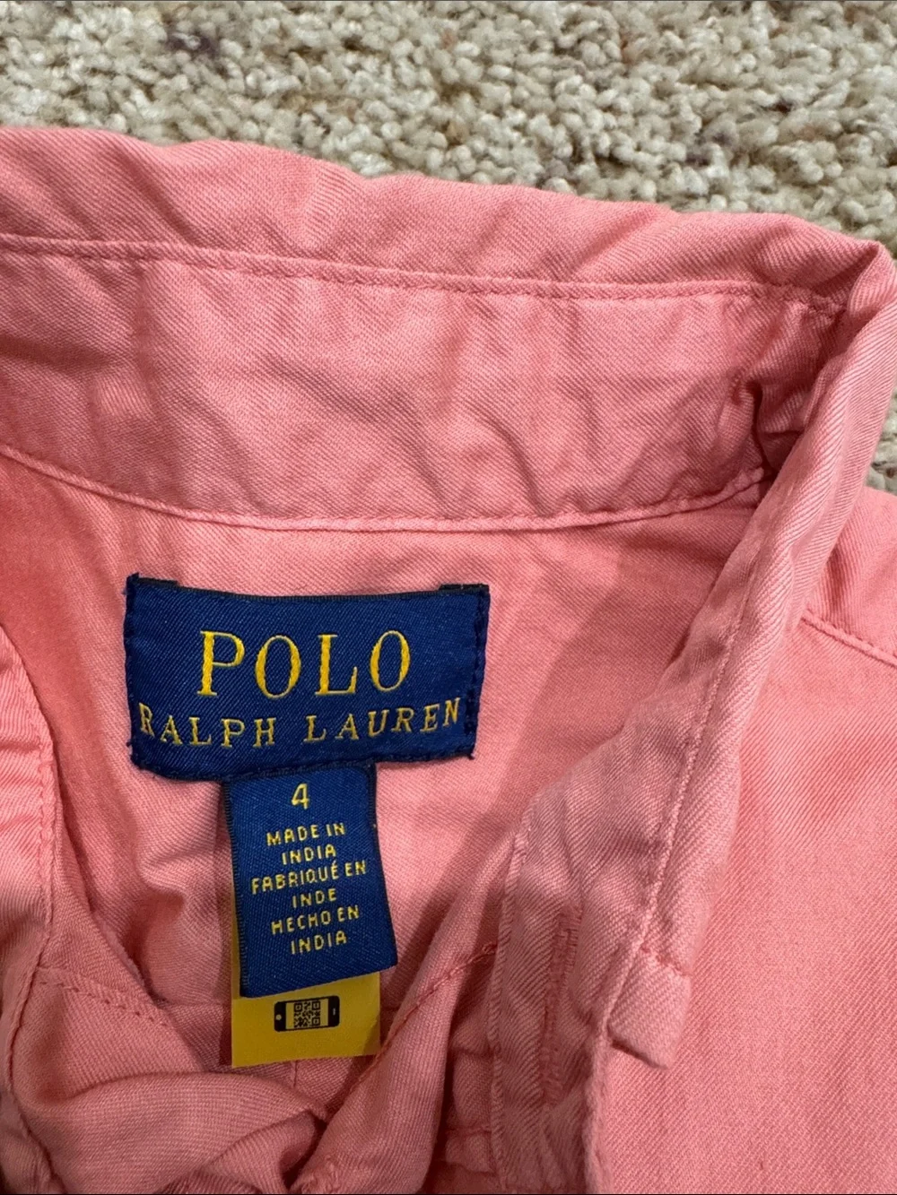 Ralph Lauren Coral Button-Down Short Sleeve Shirt